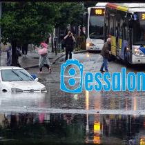 Σφοδρή βροχόπτωση με χαλάζι στη Θεσσαλονίκη